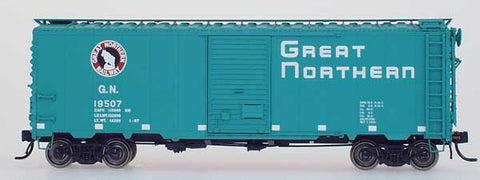 B2 40' 12 panel box car, Glacier Green, Empire Builder lettering HO Scale
