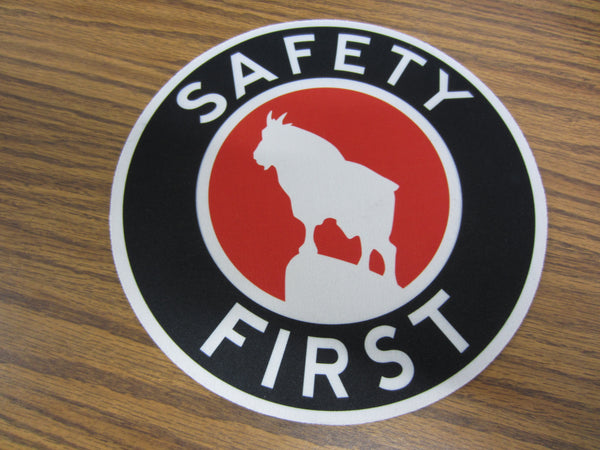 Mouse Pad, Rubber and Vinyl, Safety First, 8 inch diameter