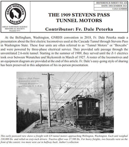 Digital RS428 - The 1909 Stevens Pass Tunnel Motors