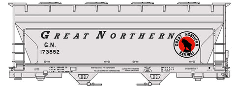 C6 100 ton 2970 cubic foot ACF covered hopper car for cement service, Light Gray.