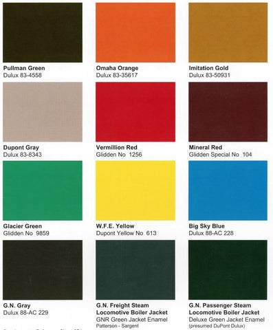 Bundle: Color Cards for Equipment, Frame Structures/Depots AND 1965-1970 Depots
